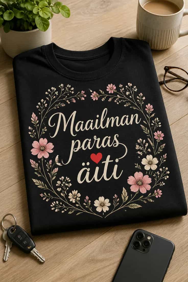 Äitienpäivän t-paita – Maailman paras äiti