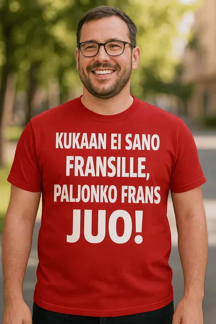 Hauska t-paita Juomisvitsi nimellä – KUKAAN EI SANO