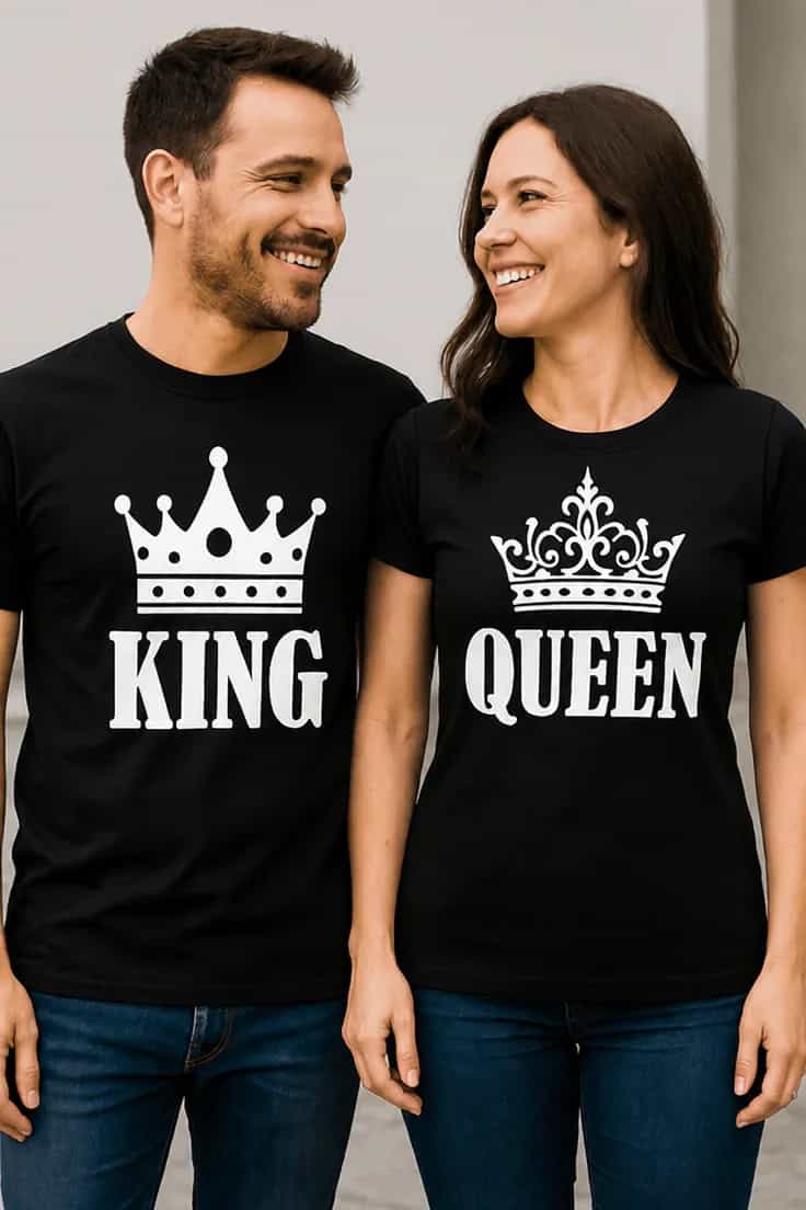 Hauska t-paita King queen pari – KING QUEEN