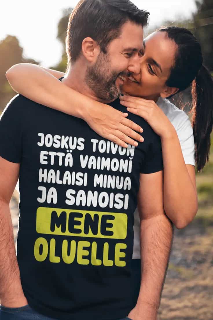 Hauska t-paita Mene oluelle – JOSKUS TOIVON
