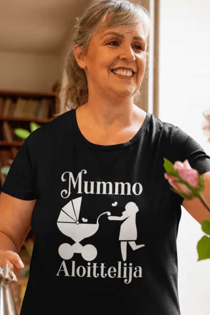 Hauska t-paita Mummo aloittelija – Mummo Aloittelija