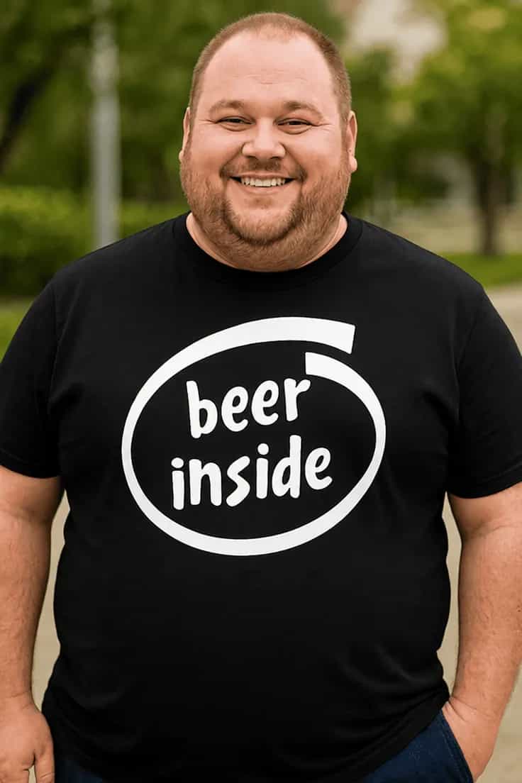 Hauska t-paita Olut sisällä – beer inside