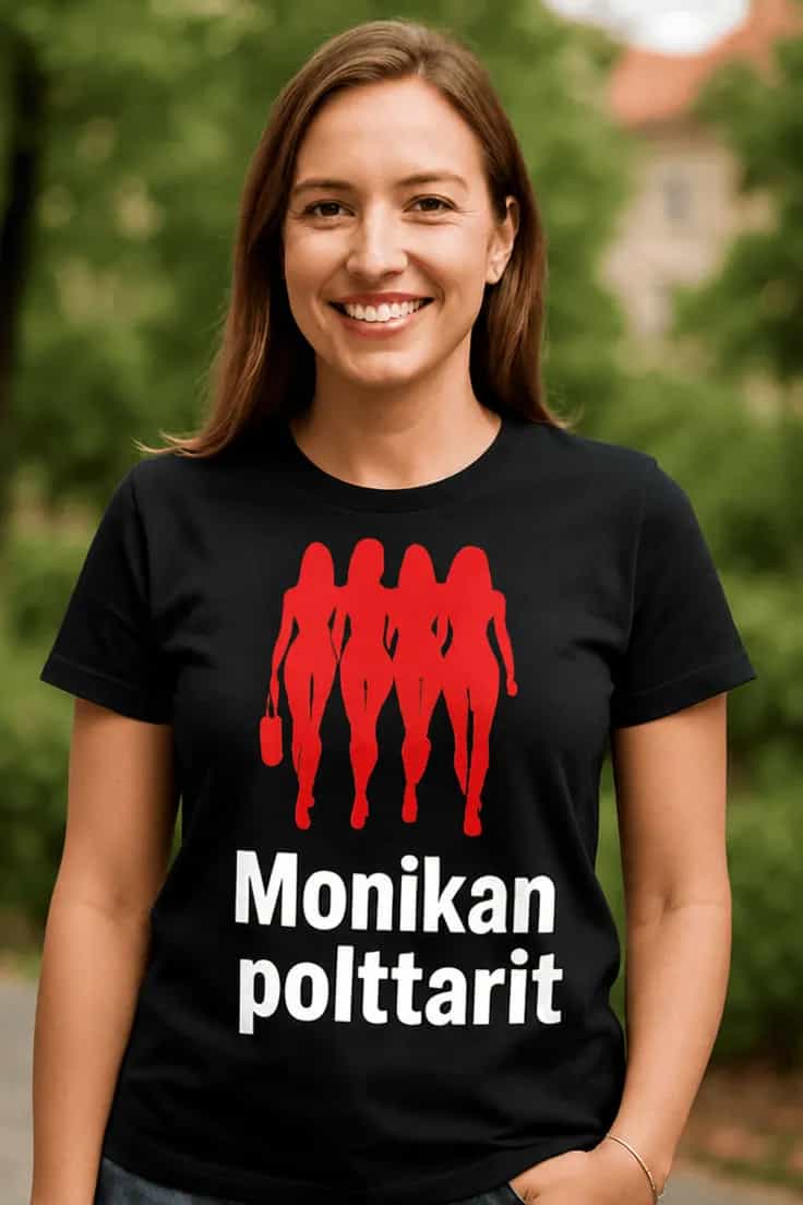 Hauska t-paita Polttarit nimellä – Monikan polttarit