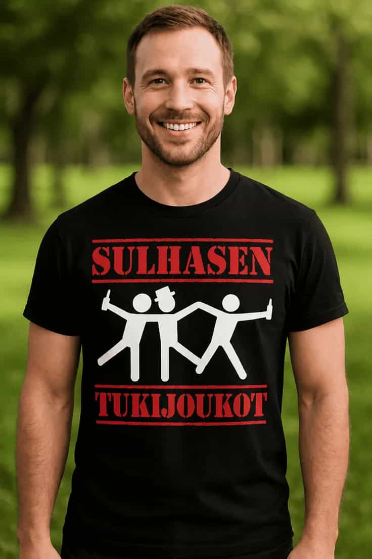 Hauska t-paita Sulhasen tukijoukot – SULHASEN
