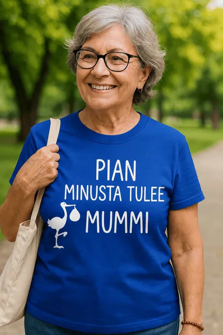 Hauska t-paita Tuleva mummi – PIAN MINUSTA TULEE