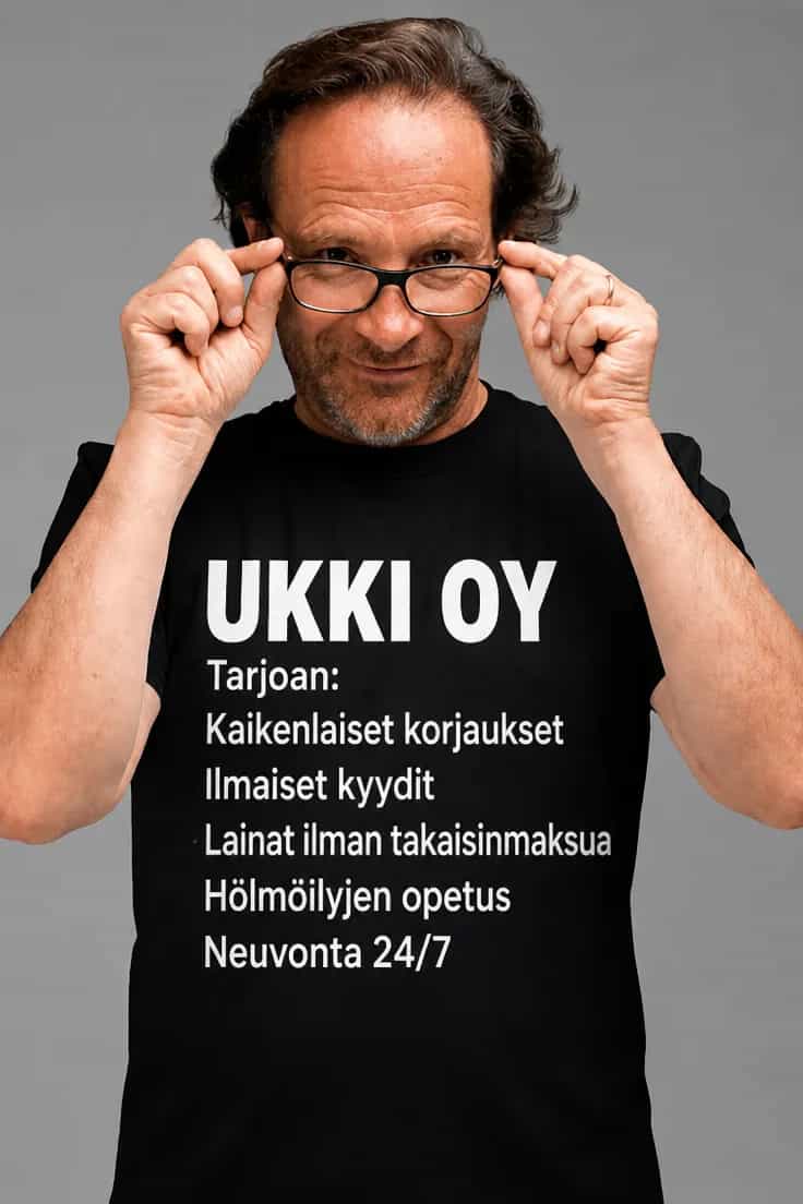 Hauska t-paita Ukki Oy palvelut – UKKI OY
