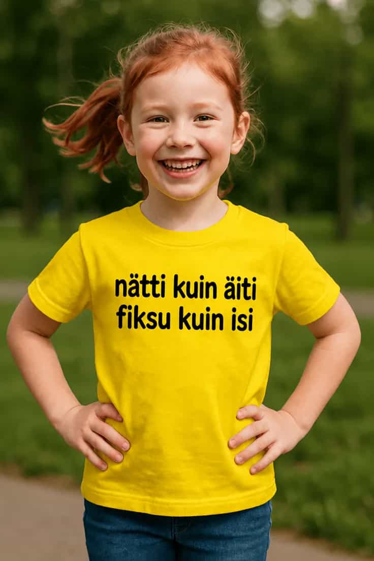 Lasten t-paita Nätti ja fiksu – nätti kuin äiti