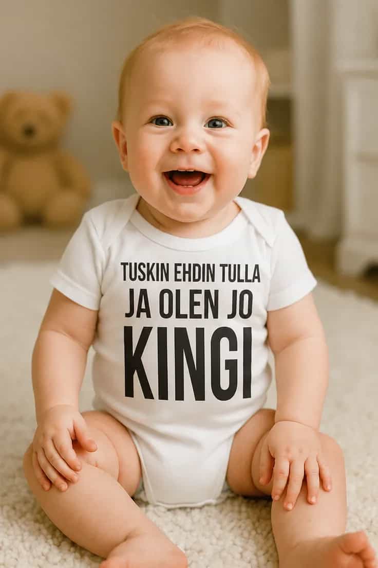 Vauvan body Tuskin tullut jo kingi – KINGI