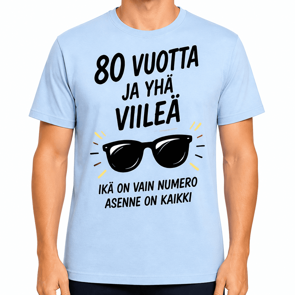 T-paita 80-vuotiaalle – 80 vuotta ja yhä viileä