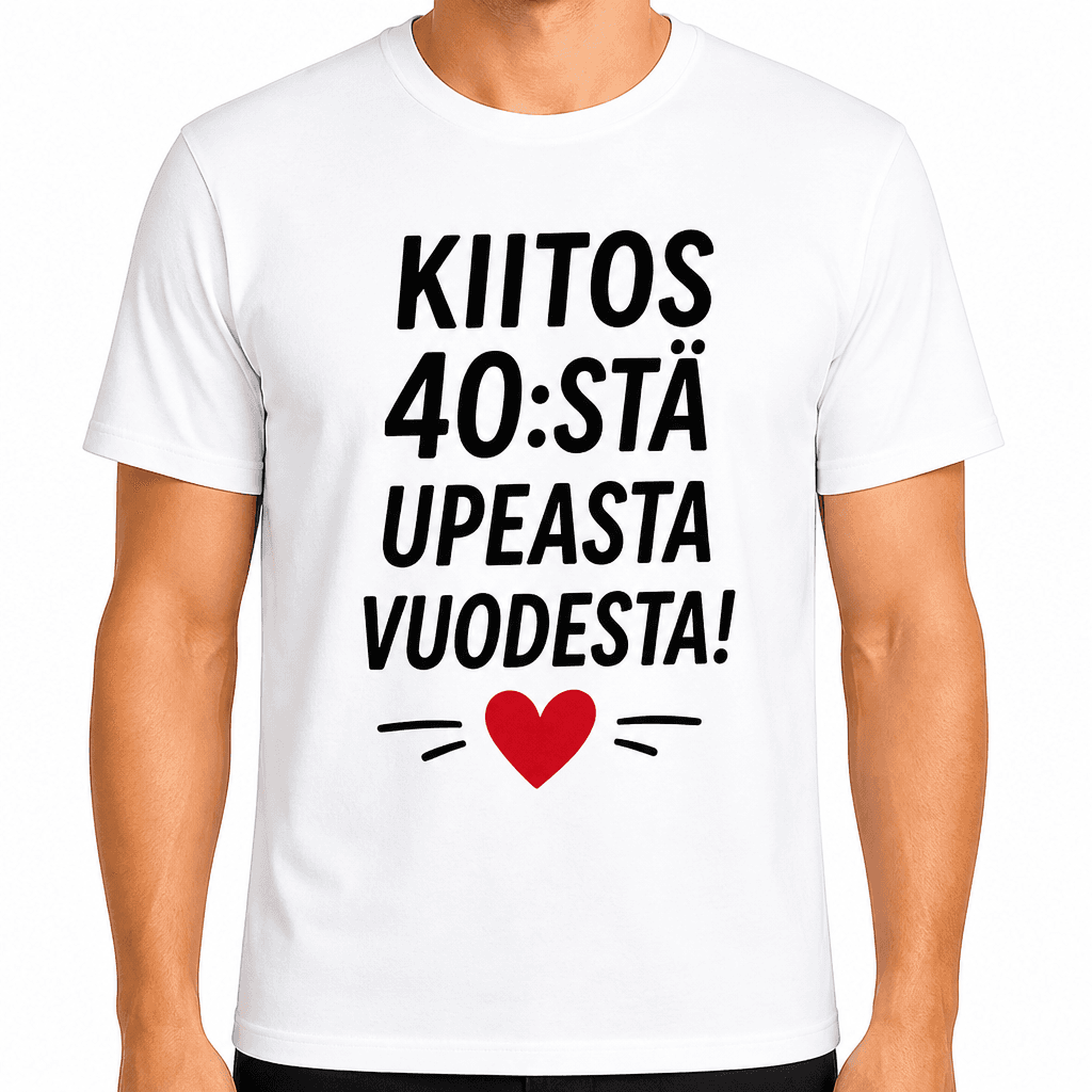 T-paita 40-vuotiaalle – Kiitos 40:stä upeasta vuodesta!