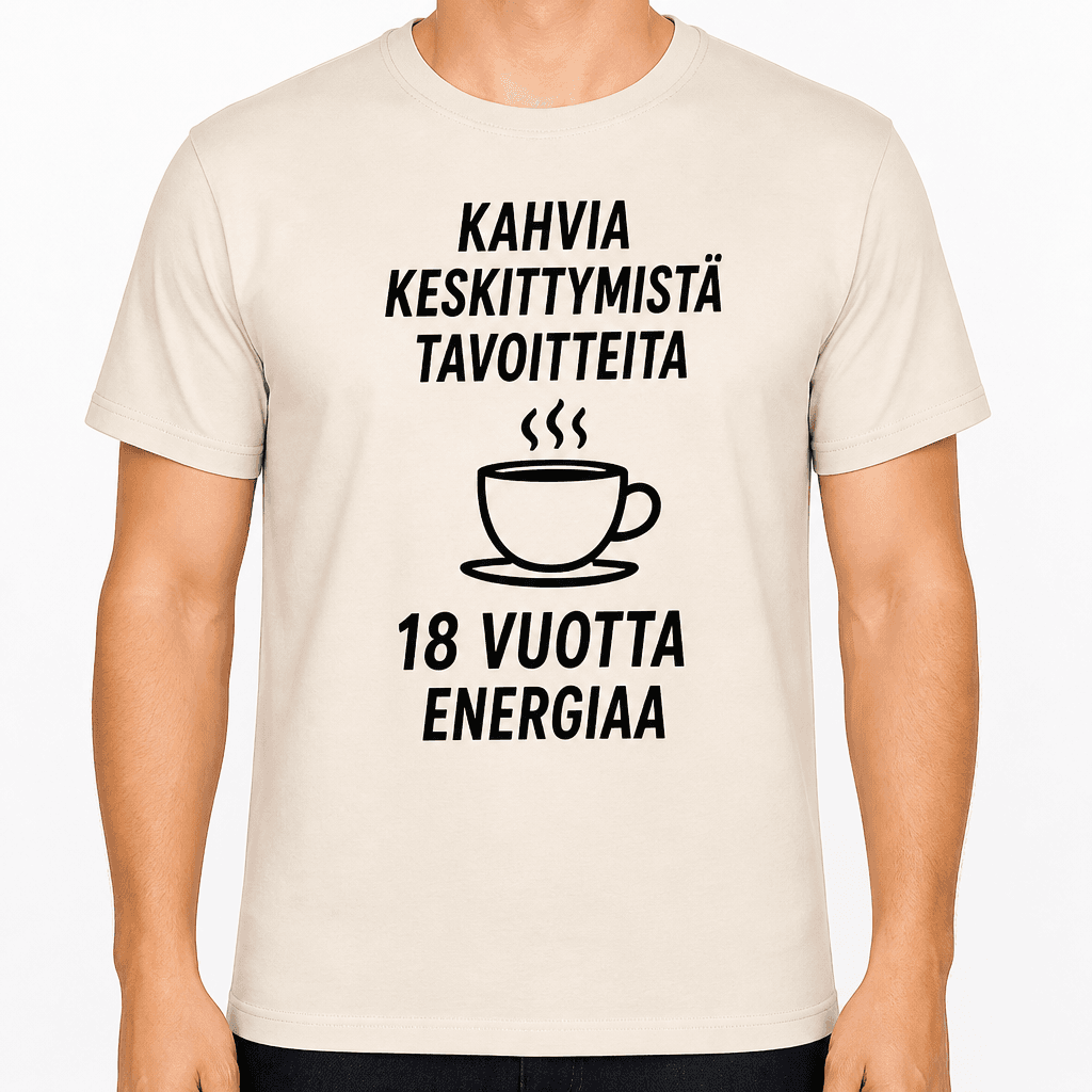 T-paita 18-vuotiaalle – Kahvia keskittymistä tavoitteita 18 vuotta energiaa