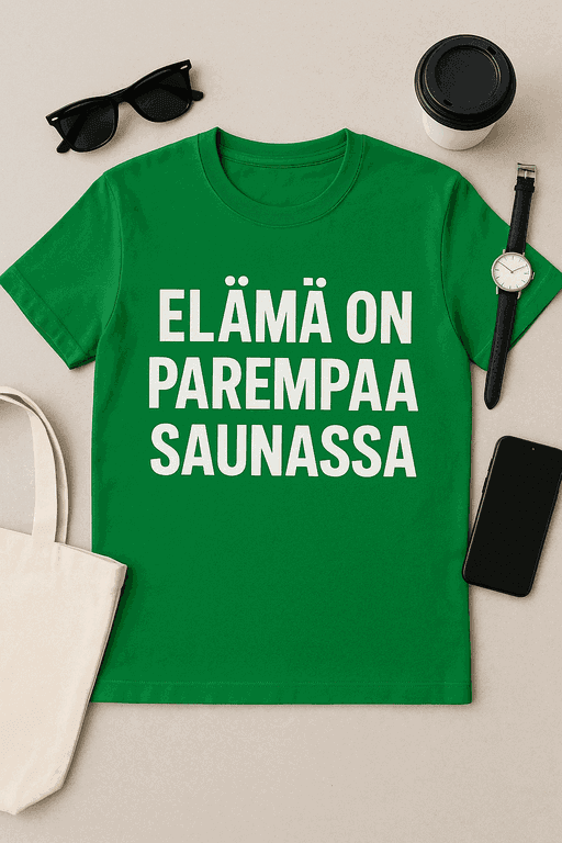 Elämä on parempaa saunassa - T-paita