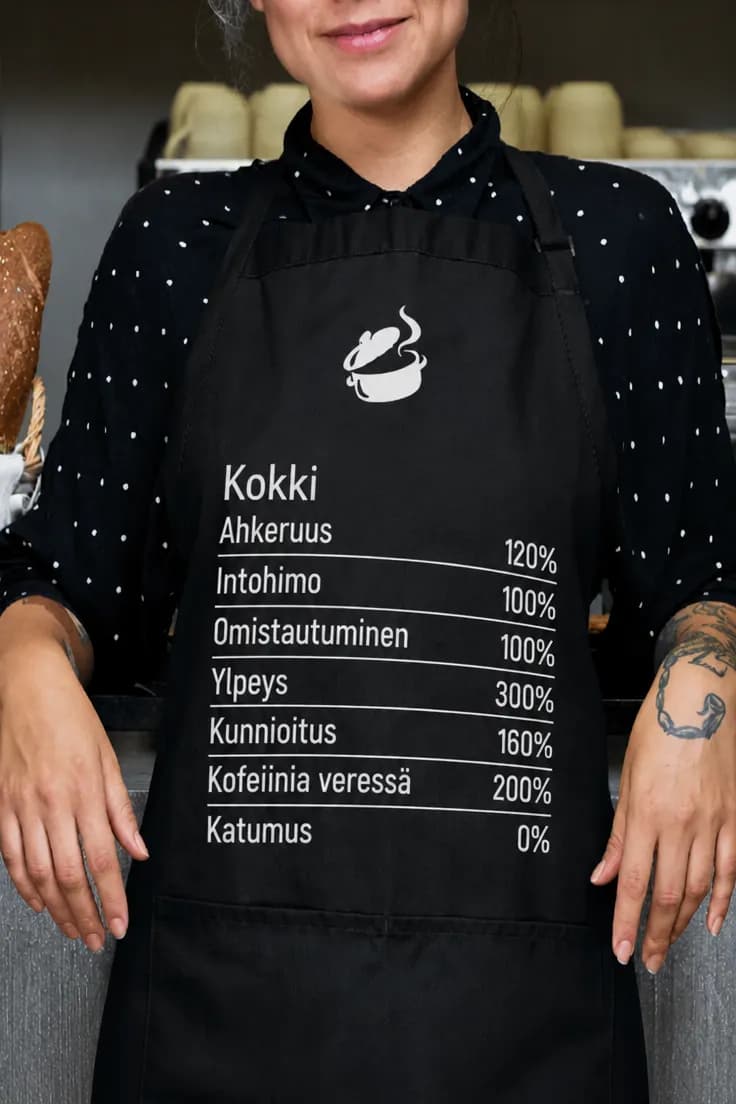 Esiliina Ahkera kokki – Kokki Ahkeruus 120%