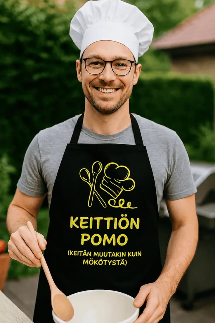 Esiliina Keittiön pomo – klassinen valkoinen