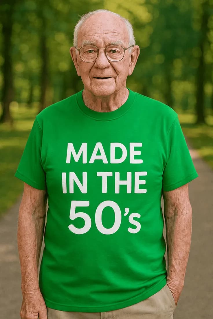 Hauska t-paita 50 luvulla tehty