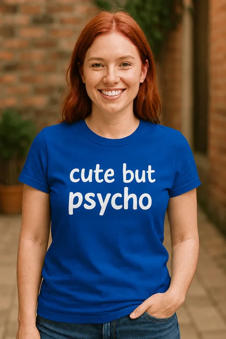 Hauska t-paita cute but psycho