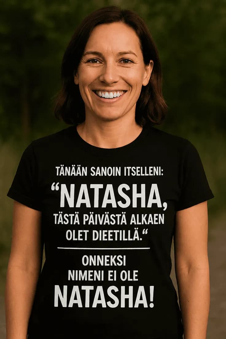 Hauska t-paita Dieetti nimellä – Natasha-vitsi