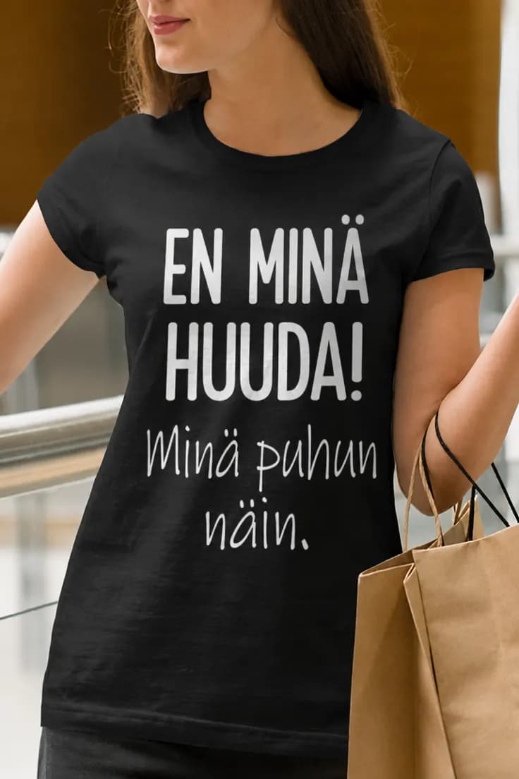 Hauska t-paita En minä huuda – EN MINÄ HUUDA!