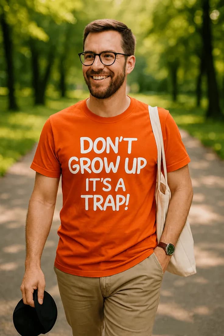 Hauska t-paita Älä kasva aikuiseksi – DON'T GROW UP
