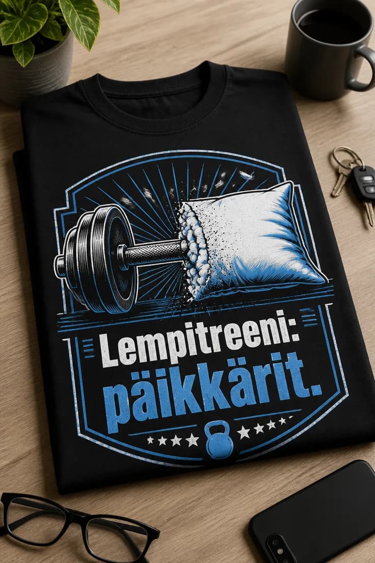 Hauska t-paita – Lempitreeni: päikkärit.