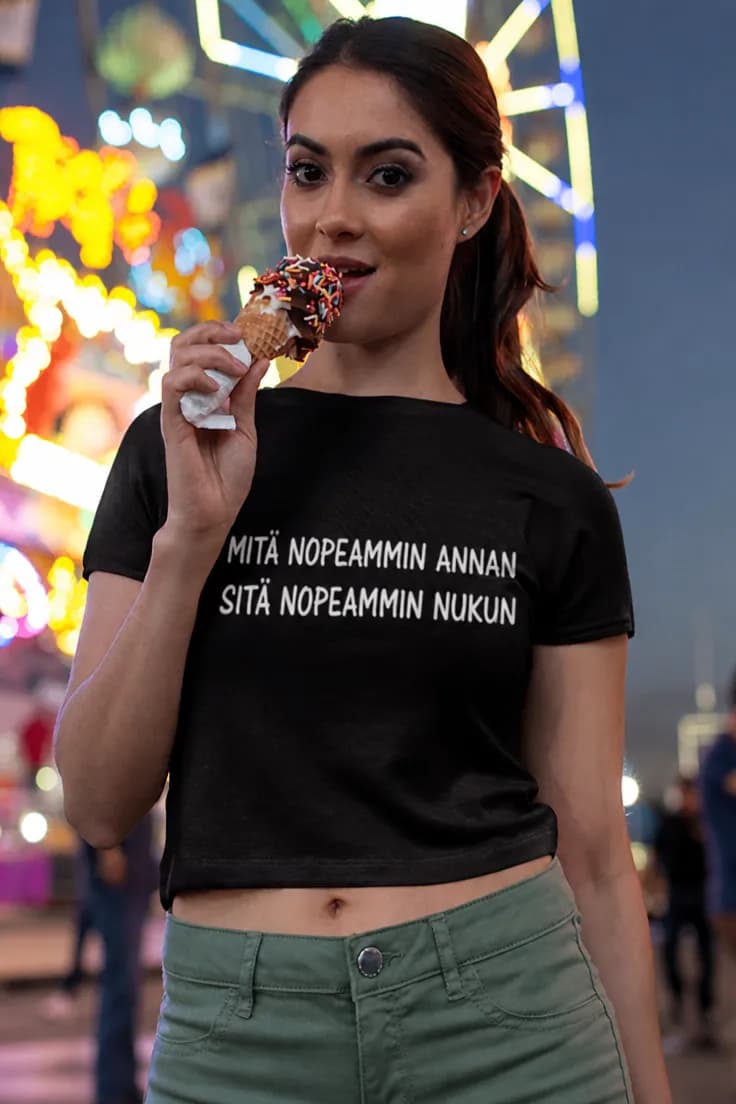 Hauska t-paita Mitä nopeammin annan