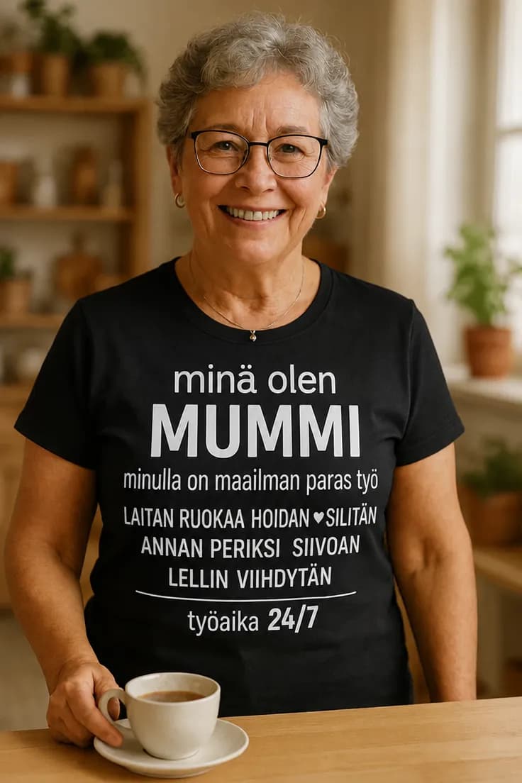 Hauska t-paita Olen mummi | minä olen MUMMI