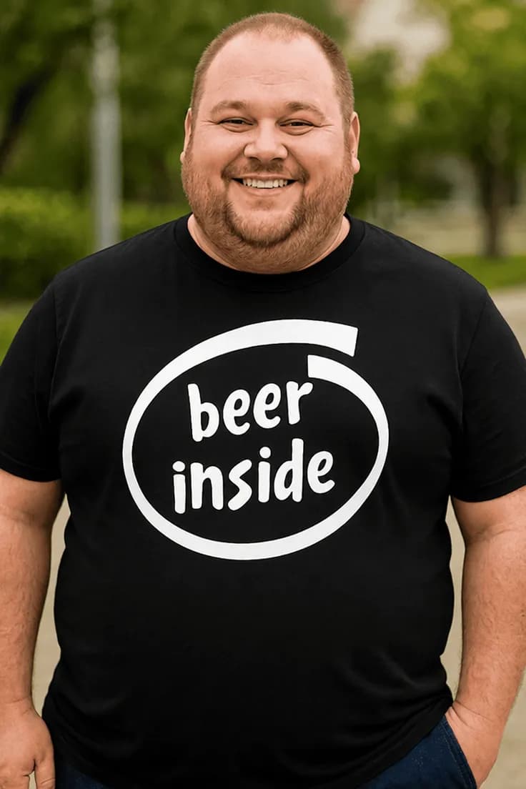 Hauska t-paita Olut sisällä – beer inside