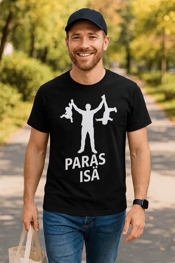 Hauska t-paita Paras isä – PARAS ISÄ.