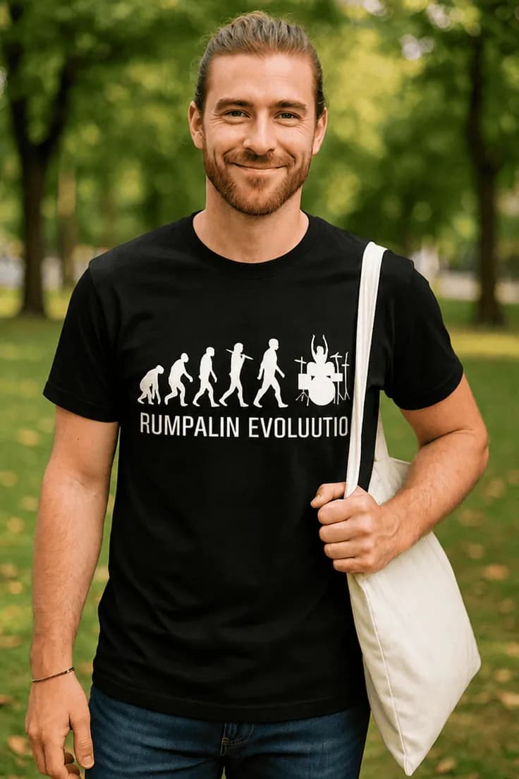Hauska t-paita Rumpalin evoluutio