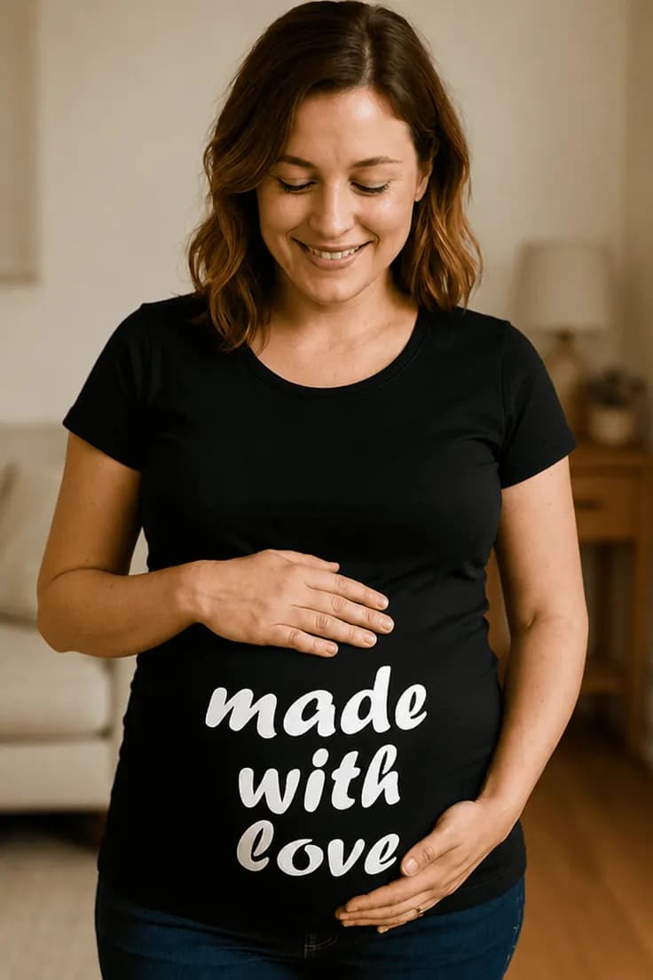 Äitiys t-paita Rakkaudella tehty – made with love
