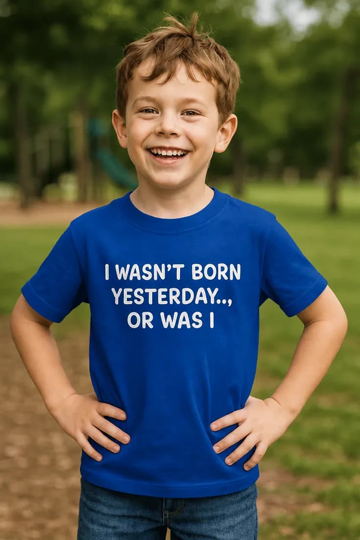 Lasten t-paita En syntynyt eilen – I WASN'T BORN Y
