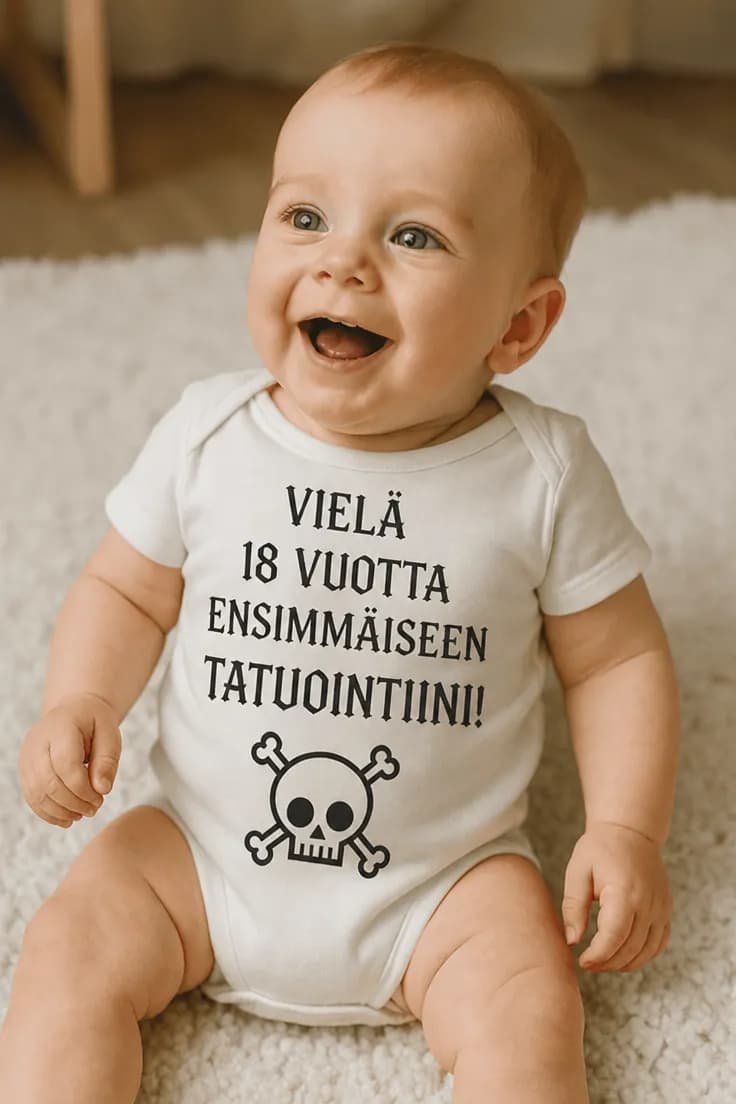Vauvan body Ensimmäinen tatuointi – VIELÄ 18 VUOTTA