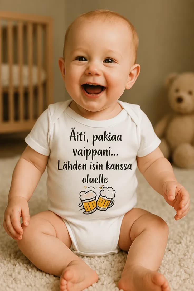 Vauvan body Isin kanssa oluelle – Äiti, pakkaa
