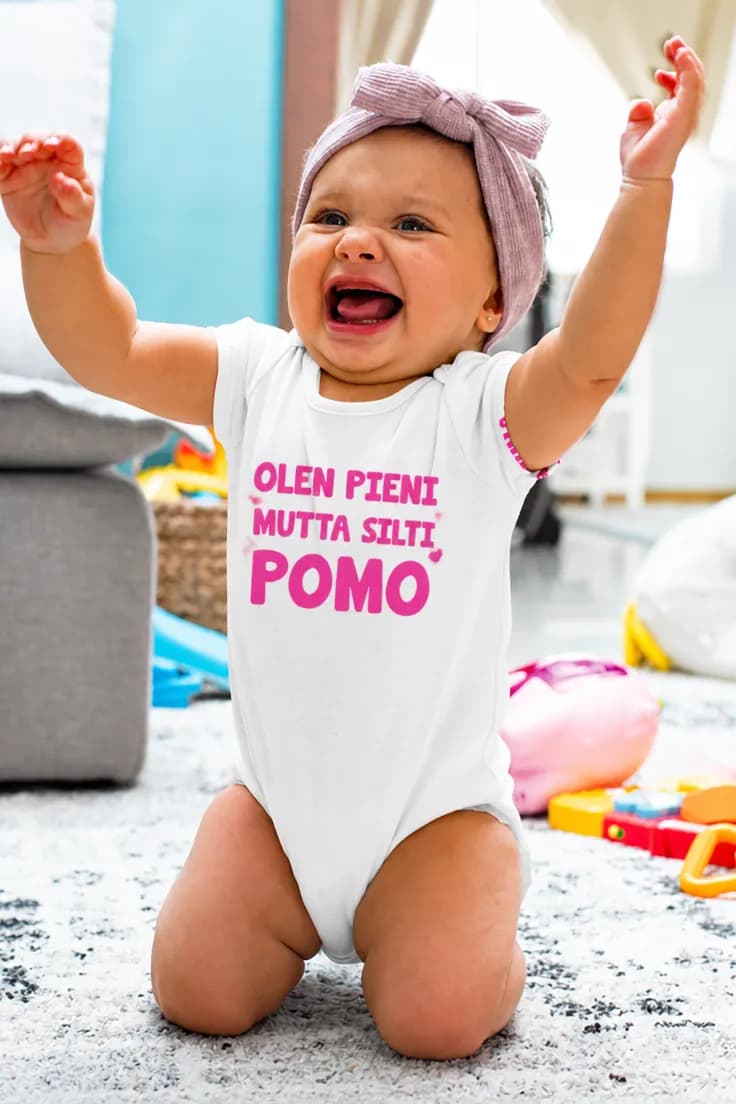 Vauvan body Pieni pomo – OLEN PIENI MUTTA SILTI POMO