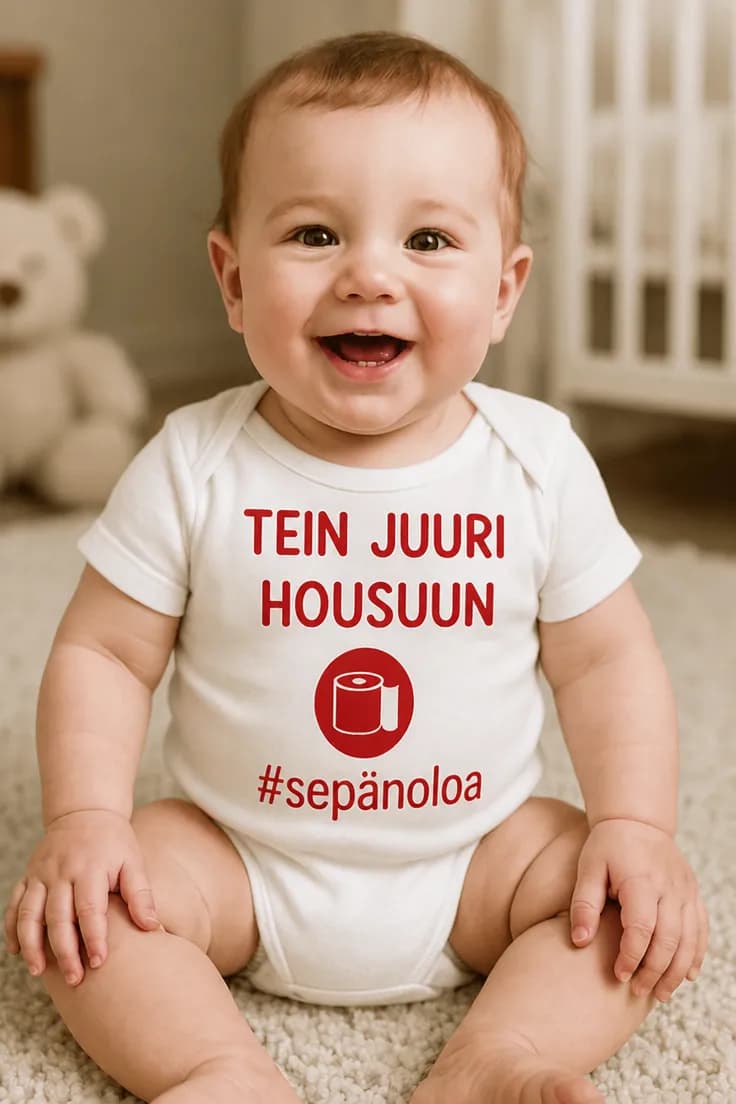 Vauvan body Tein juuri housuun – TEIN JUURI