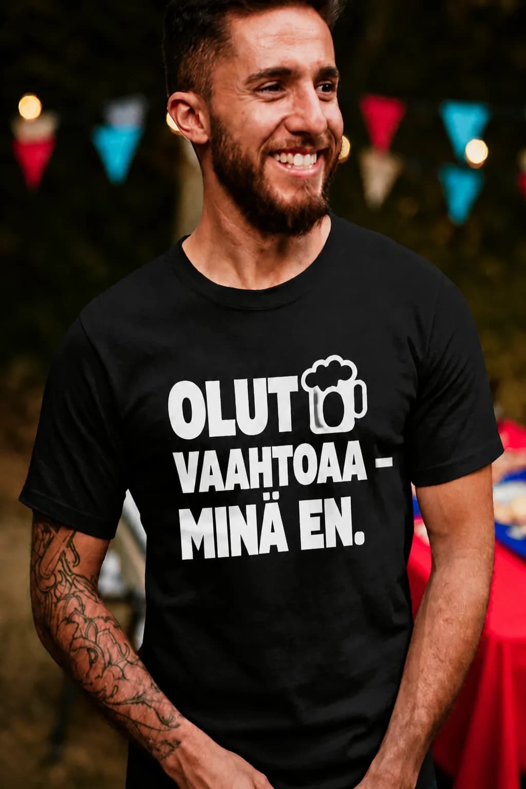 Hauska T-paita ”Olut vaahtoaa – minä en”