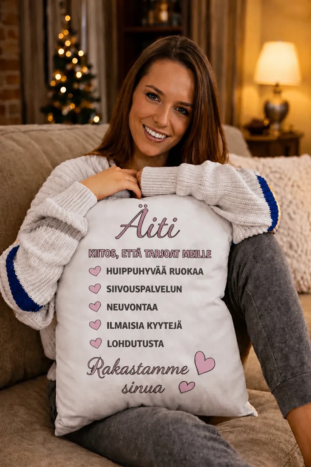 Koristetyyny äidille ”Kiitos, äiti”