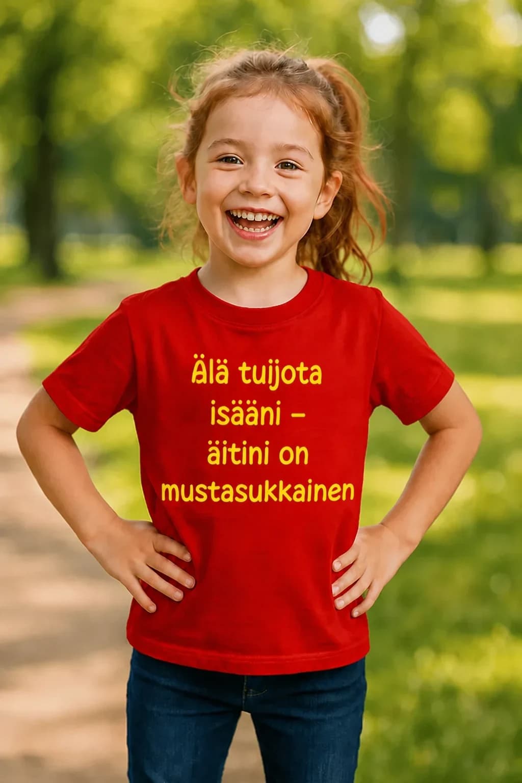 Lasten T-paita ”Älä tuijota isääni”