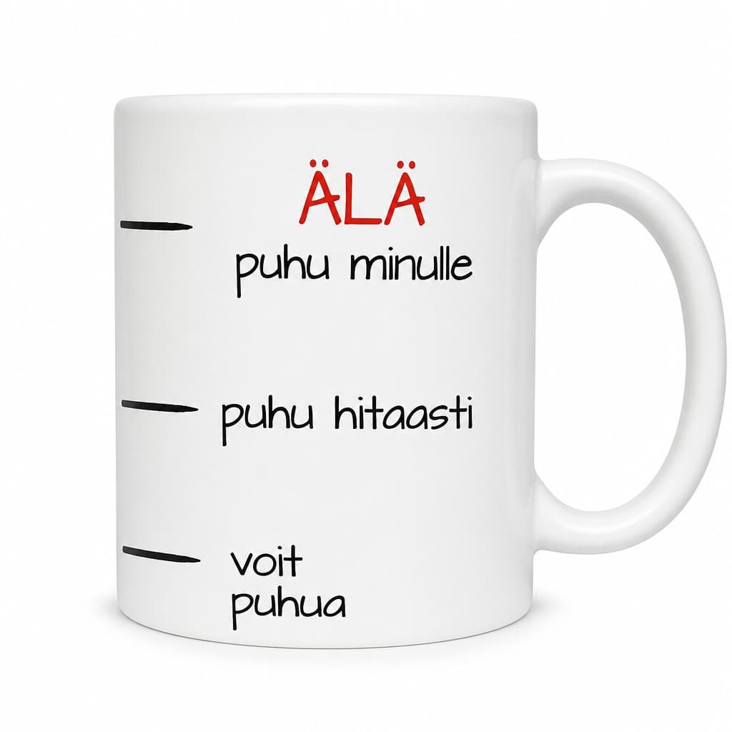 Hauska muki Älä puhu minulle – ÄLÄ puhu minulle