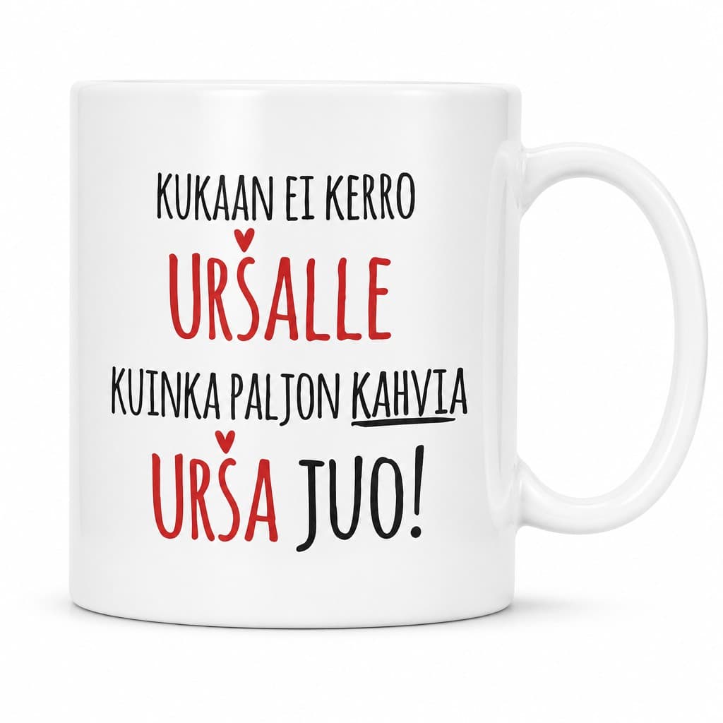 Hauska muki Kahvia omalla tavalla nimellä
