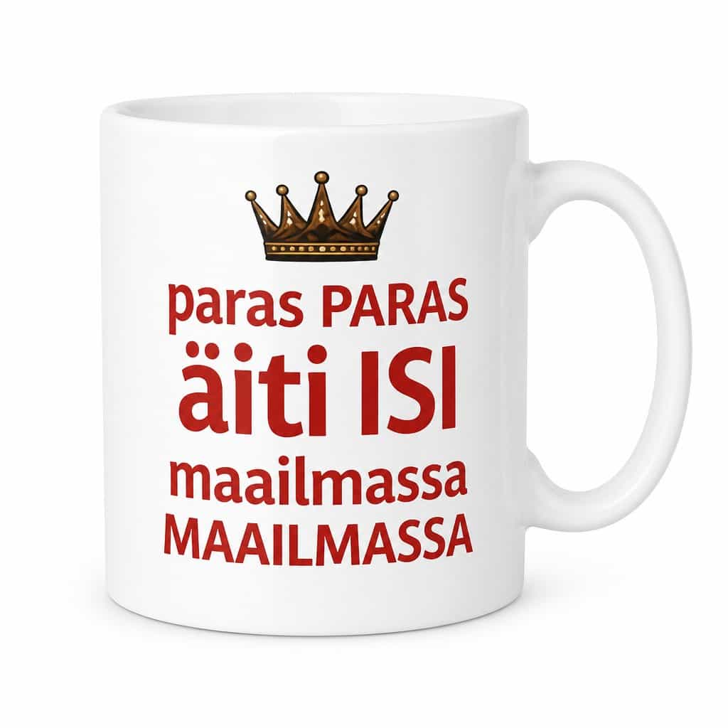 Hauska muki Paras maailmassa omalla tekstillä