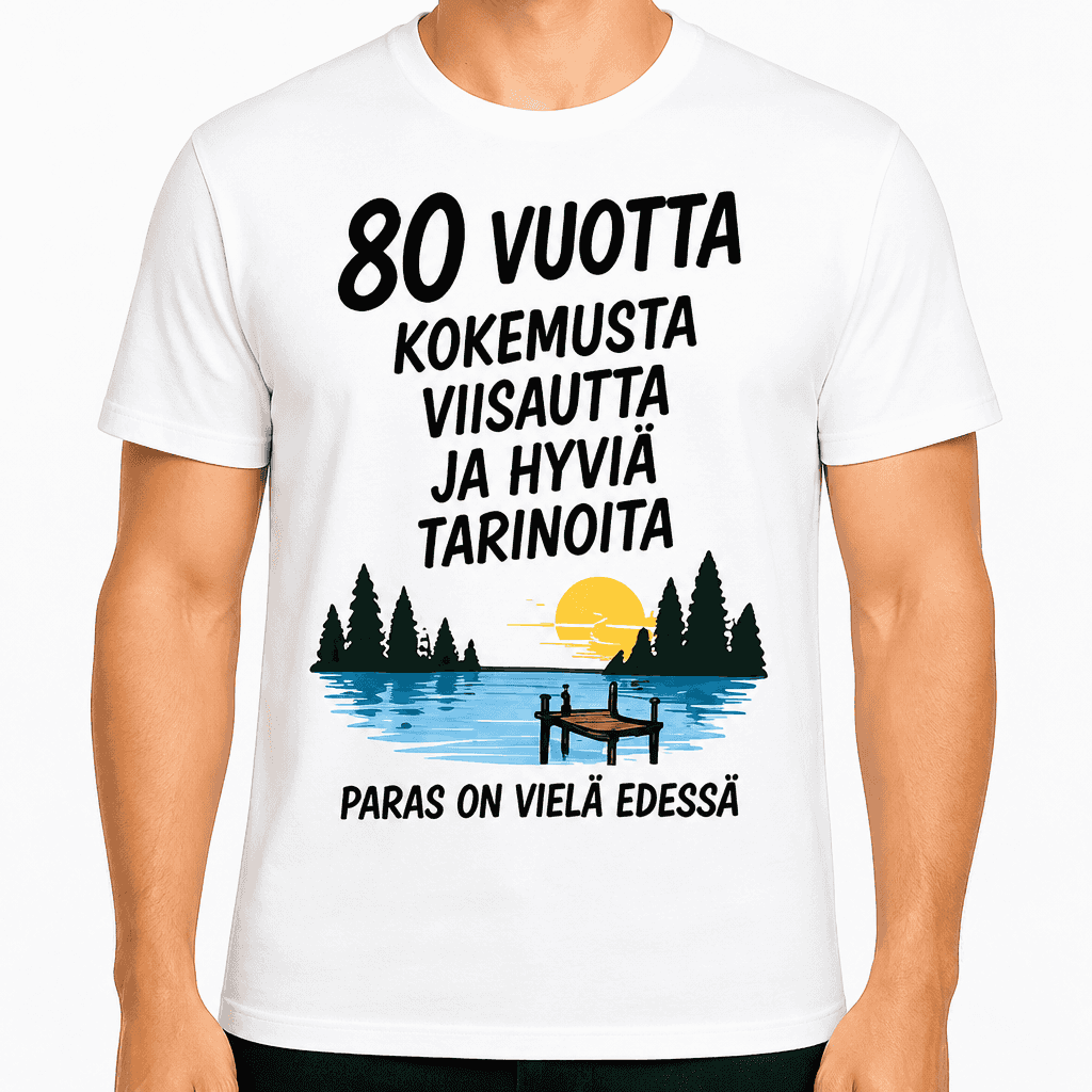 T-paita 80-vuotiaalle â 80 vuotta kokemusta viisautta ja hyviĂ€ tarinoita