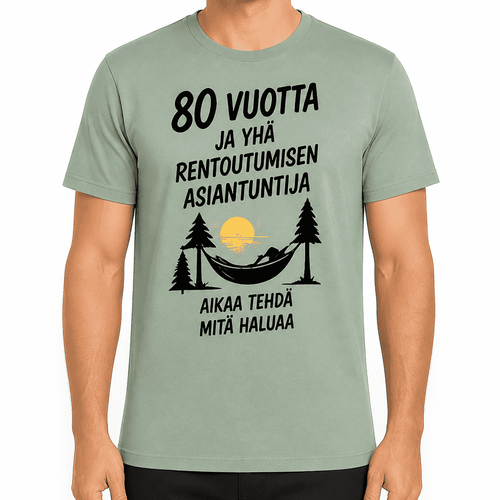 T-paita 80-vuotiaalle â 80 vuotta ja yhĂ€ rentoutumisen asiantuntija aikaa tehdĂ€ mitĂ€ haluaa