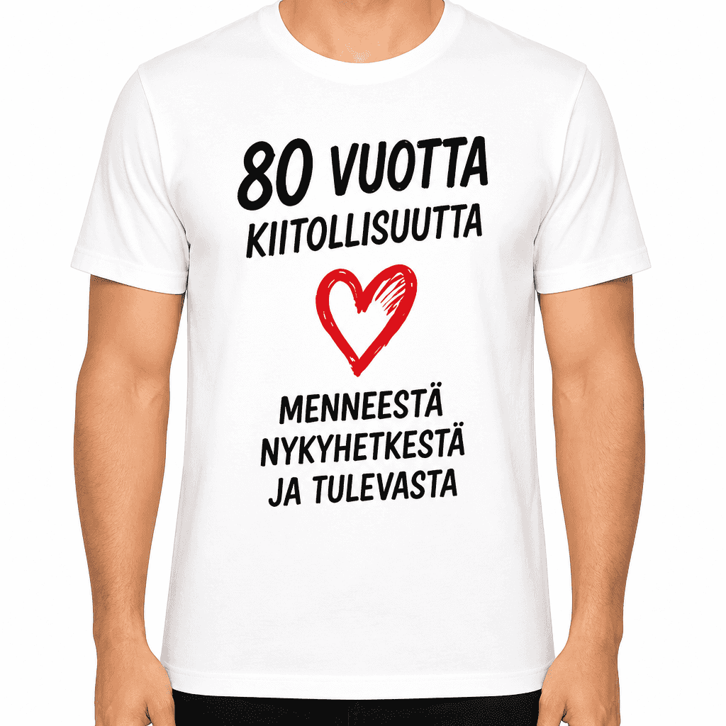 T-paita 80-vuotiaalle â 80 vuotta kiitollisuutta menneestĂ€ nykyhetkestĂ€ ja tulevasta