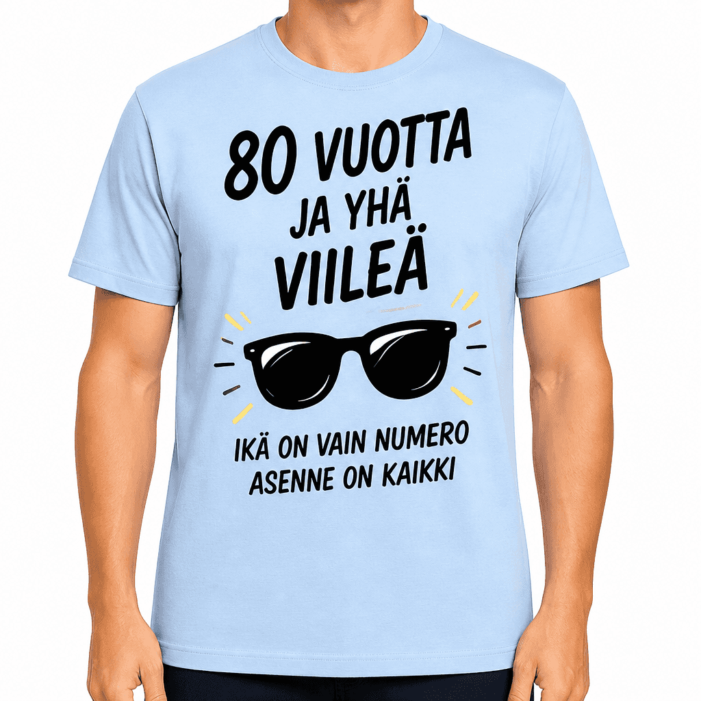 T-paita 80-vuotiaalle â 80 vuotta ja yhĂ€ viileĂ€