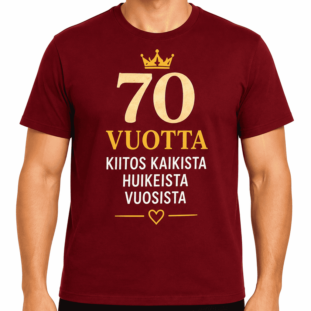 T-paita 70-vuotiaalle â 70 vuotta kiitos kaikista huikeista vuosista