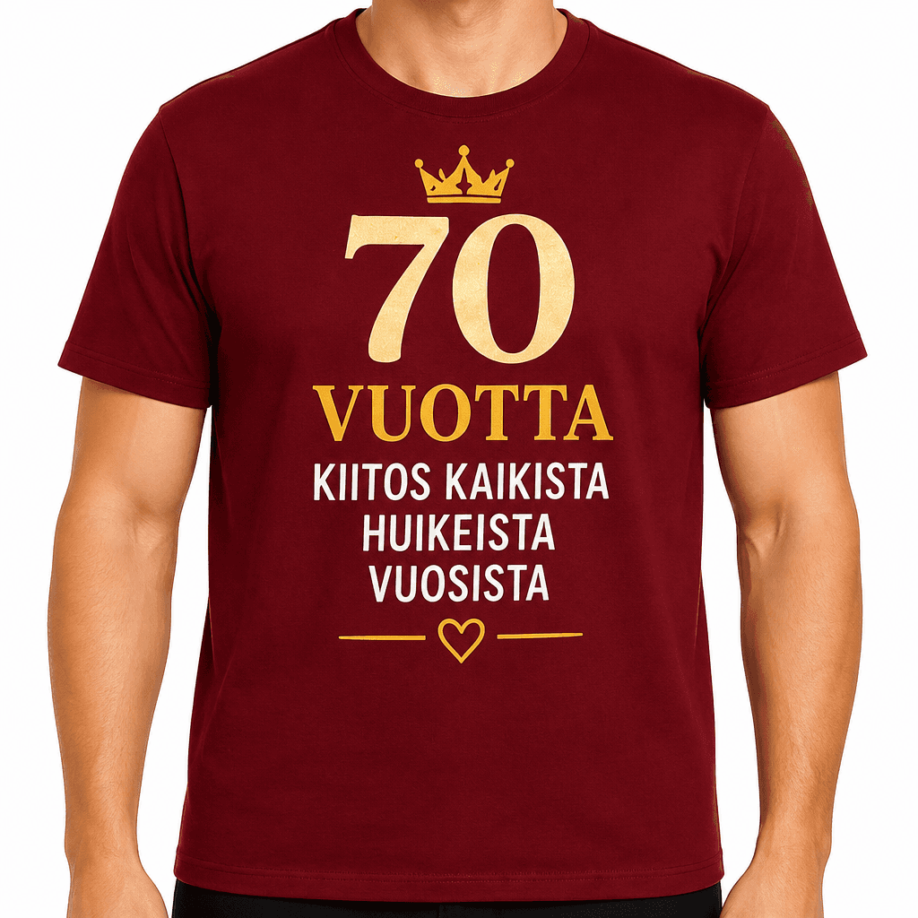 T-paita 70-vuotiaalle – 70 vuotta kiitos kaikista huikeista vuosista