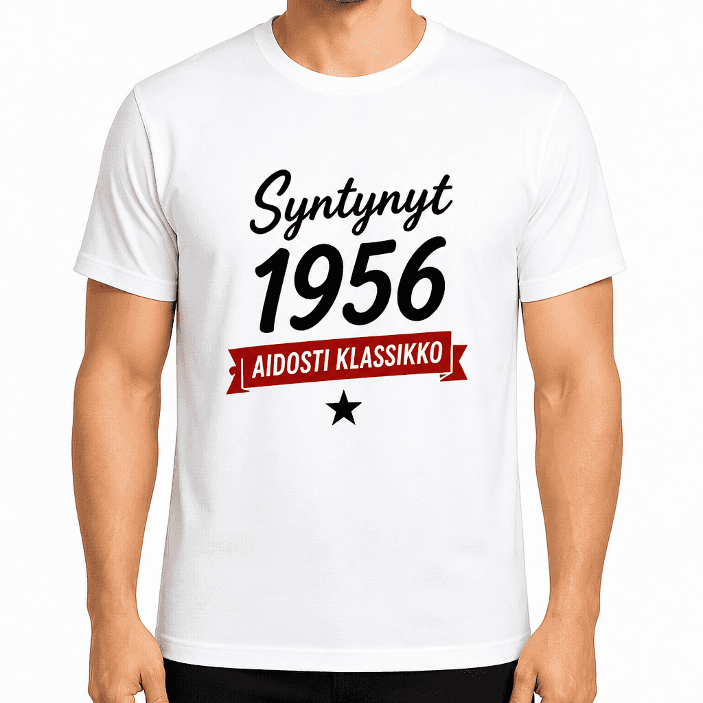 T-paita 70-vuotiaalle â Syntynyt 1956 aidosti klassikko