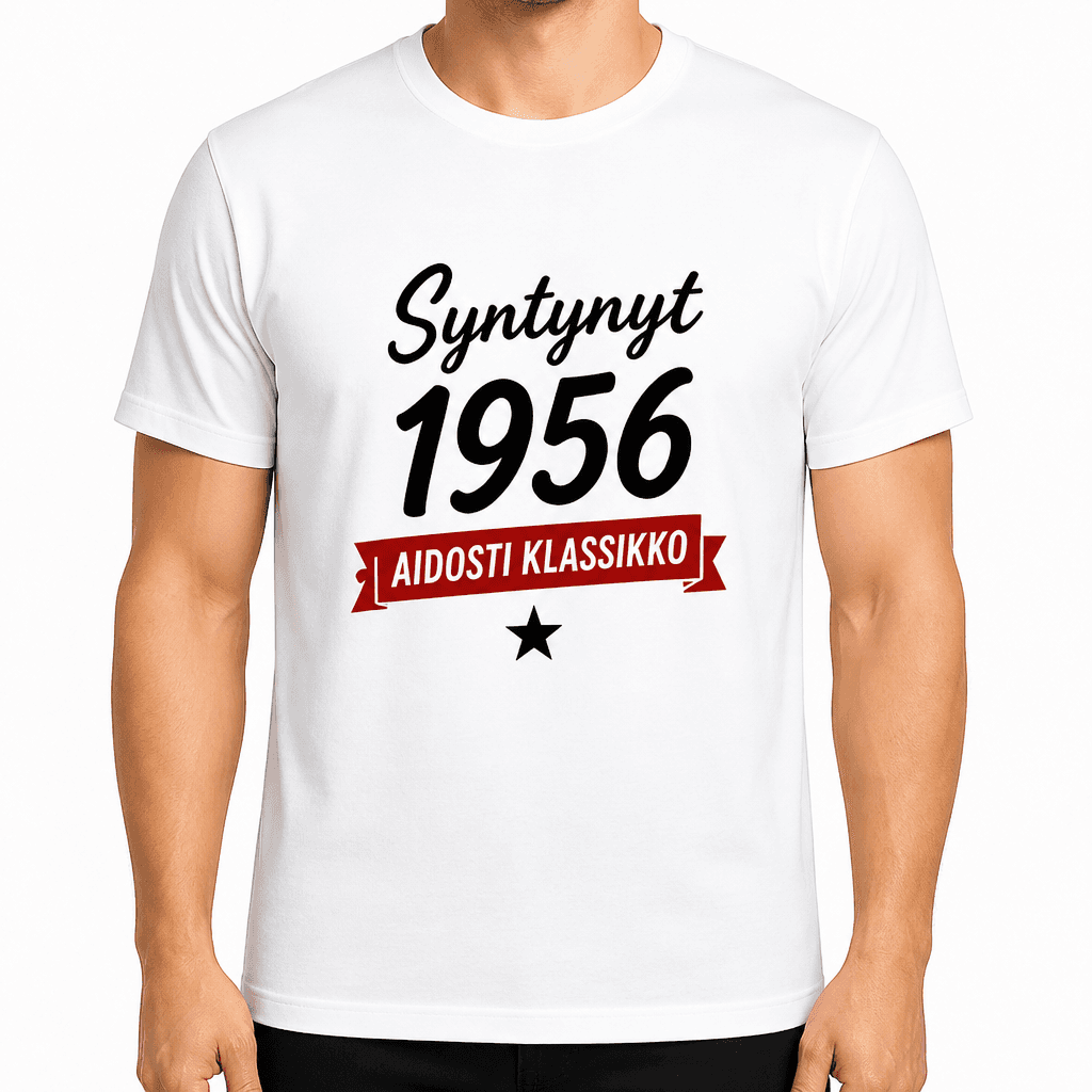 T-paita 70-vuotiaalle – Syntynyt 1956 aidosti klassikko