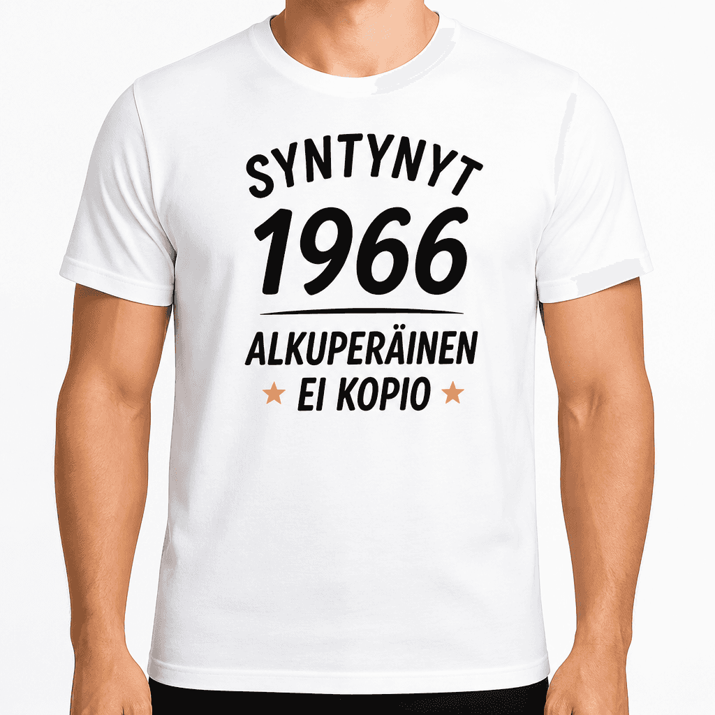 T-paita 60-vuotiaalle â Syntynyt 1966 alkuperĂ€inen ei kopio